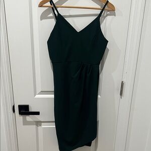 Chic Forest Green Mini Dress, Size Small